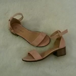NWOT Blush Pink Block Sandals